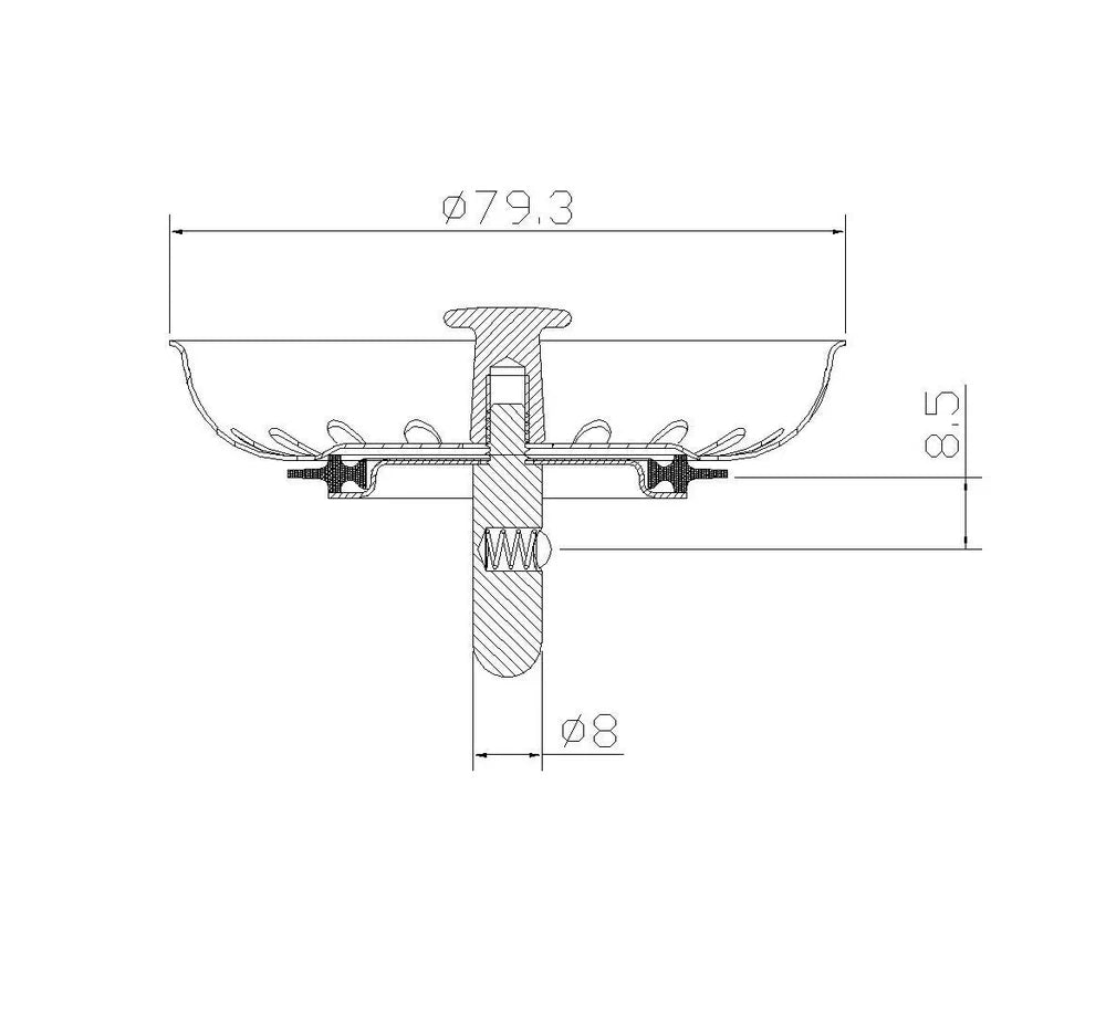 79.3mm silver stainless steel kitchen sink drainer umbrella covering drain opening