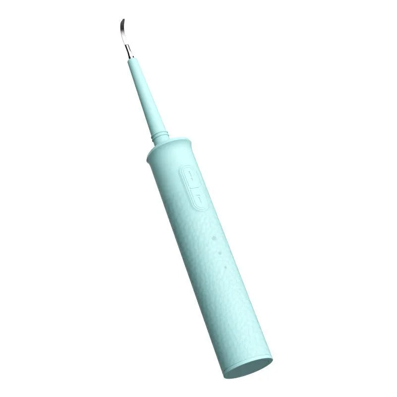 Black household dental scaler with three gear settings and multiple cleaning heads including toothbrush attachment