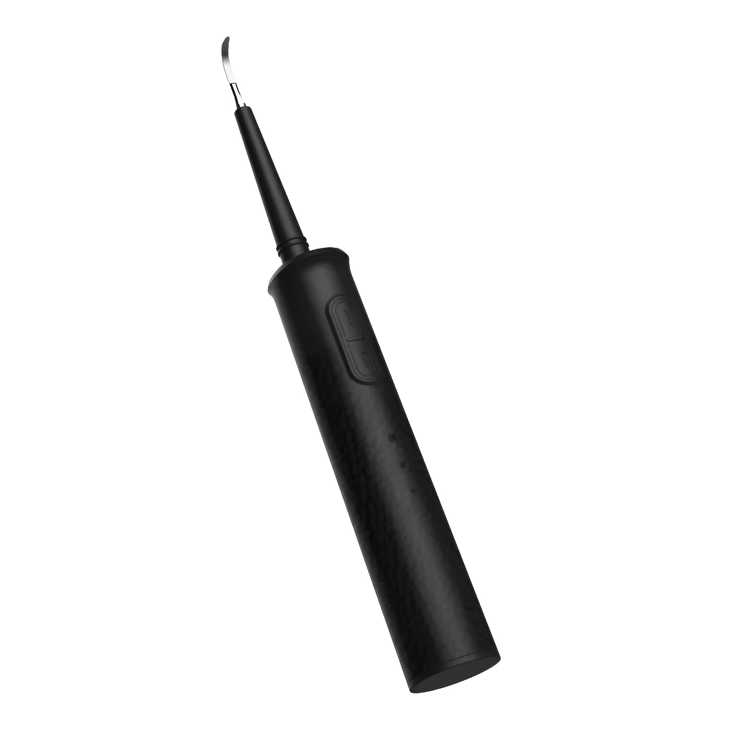Black household dental scaler with three gear settings and multiple cleaning heads including toothbrush attachment