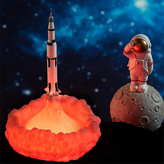 Captivating 3D-printed rocket night light with realistic silhouette and mesmerising LED glow