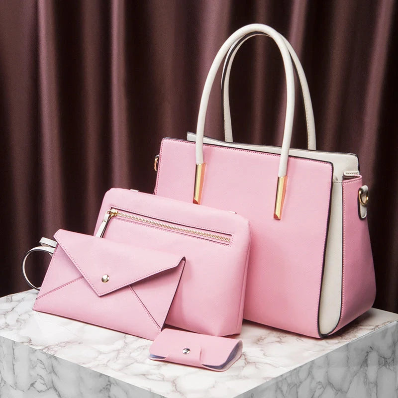 Premium European-style women's large handbag in various colours with interior pockets and zipper closure