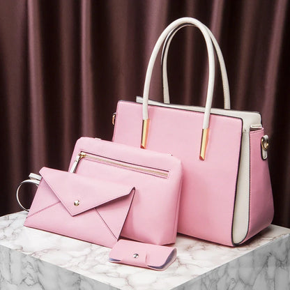 Premium European-style women's large handbag in various colours with interior pockets and zipper closure