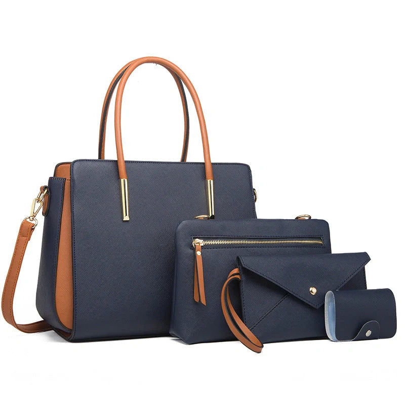 Premium European-style women's large handbag in various colours with interior pockets and zipper closure