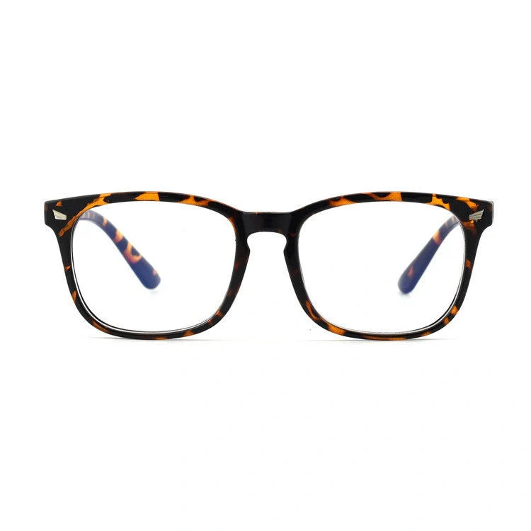 Stylish square blue light blocking glasses in various colours for digital eye protection