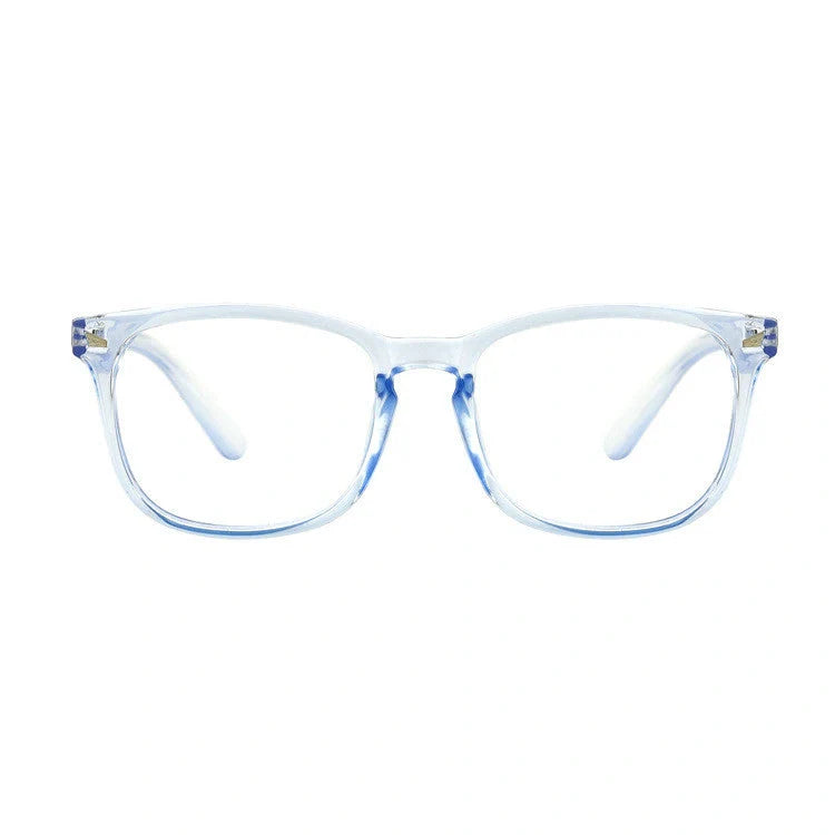 Stylish square blue light blocking glasses in various colours for digital eye protection