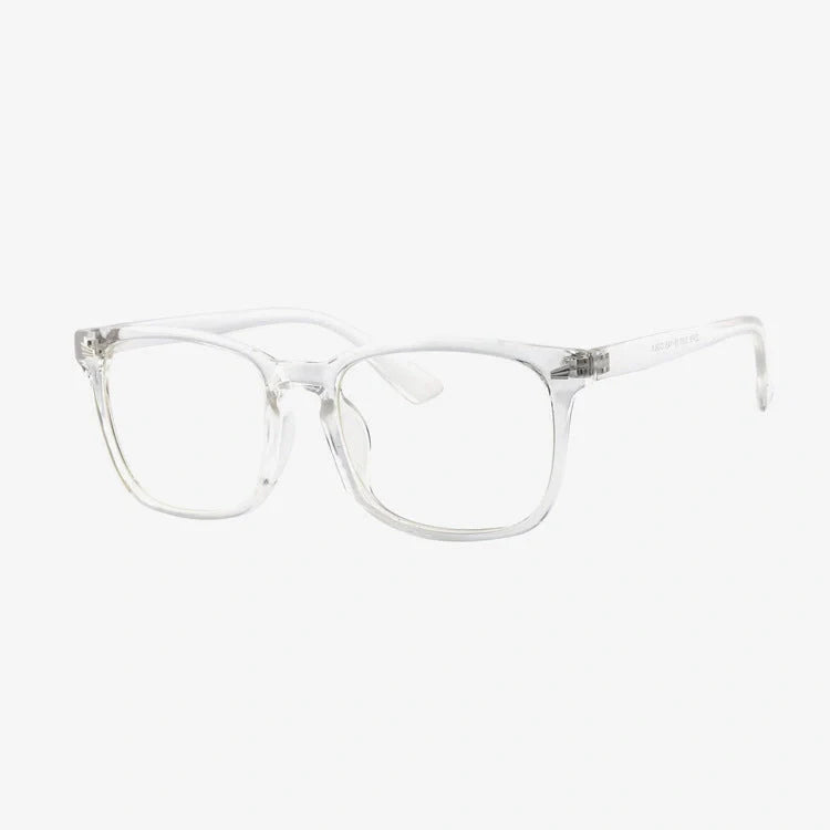 Stylish square blue light blocking glasses in various colours for digital eye protection