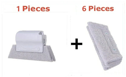 Creative Window Groove Cleaning Gap Brush Slot Cleaner with PP handle in beige, light grey, and blue