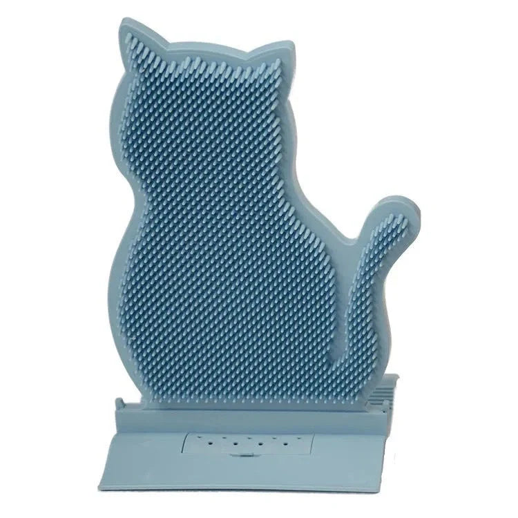 Cat self-grooming brush with catnip for shed hair removal