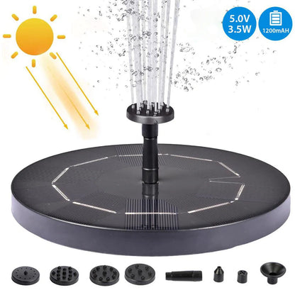 Solar-powered floating garden fountain enhancing outdoor space with eco-friendly water feature