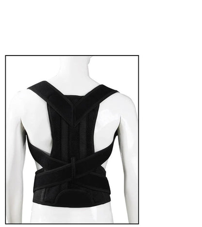 Premium Posture Correction Belt for men and women in black, adjustable for perfect fit