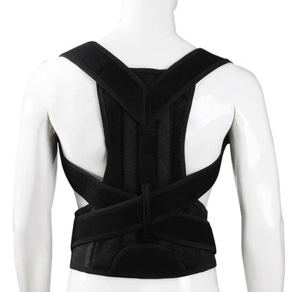 Premium Posture Correction Belt for men and women in black, adjustable for perfect fit