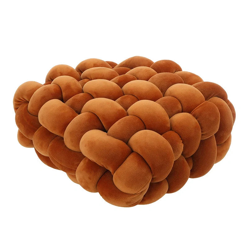 Creative Home Woven Square Plush Cushion in various colours with novel weaving design