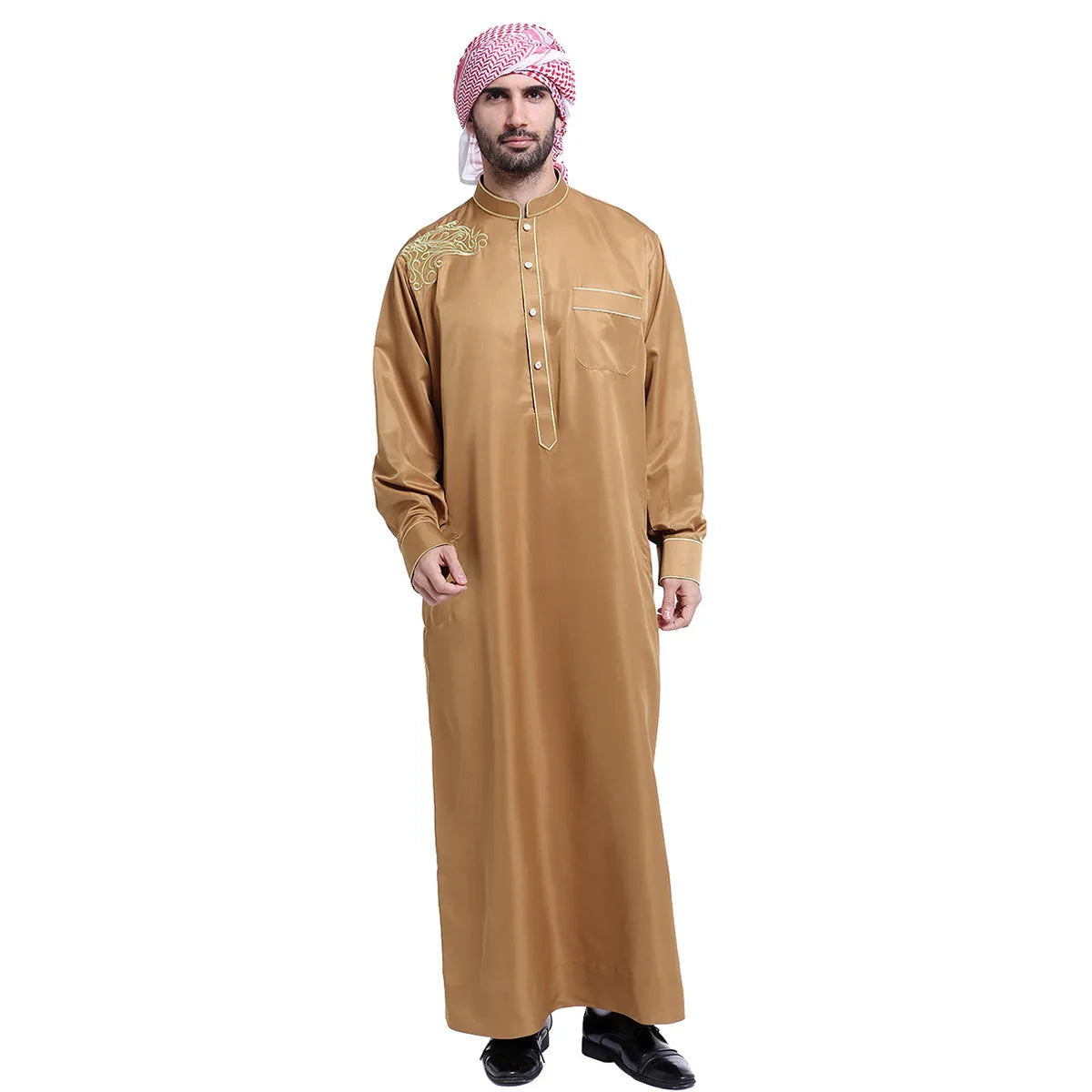Men's Middle Eastern Arab robe in cotton-blend fabric, available in five colours and sizes S to XXXL