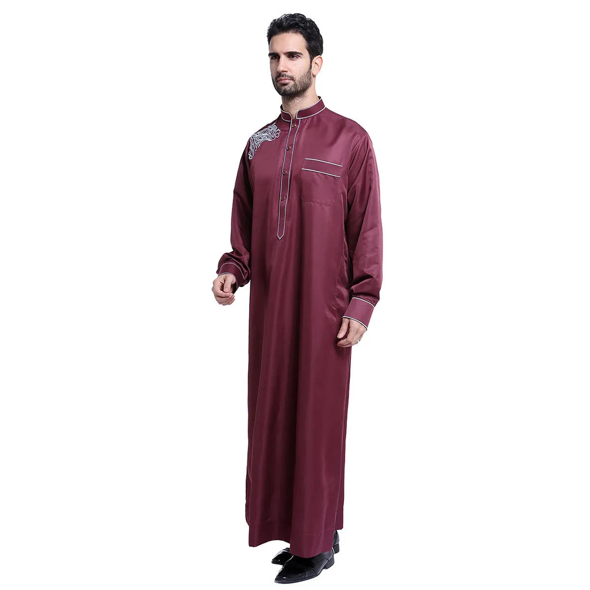 Men's Middle Eastern Arab robe in cotton-blend fabric, available in five colours and sizes S to XXXL