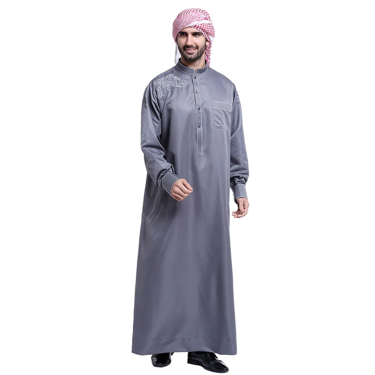 Men's Middle Eastern Arab robe in cotton-blend fabric, available in five colours and sizes S to XXXL