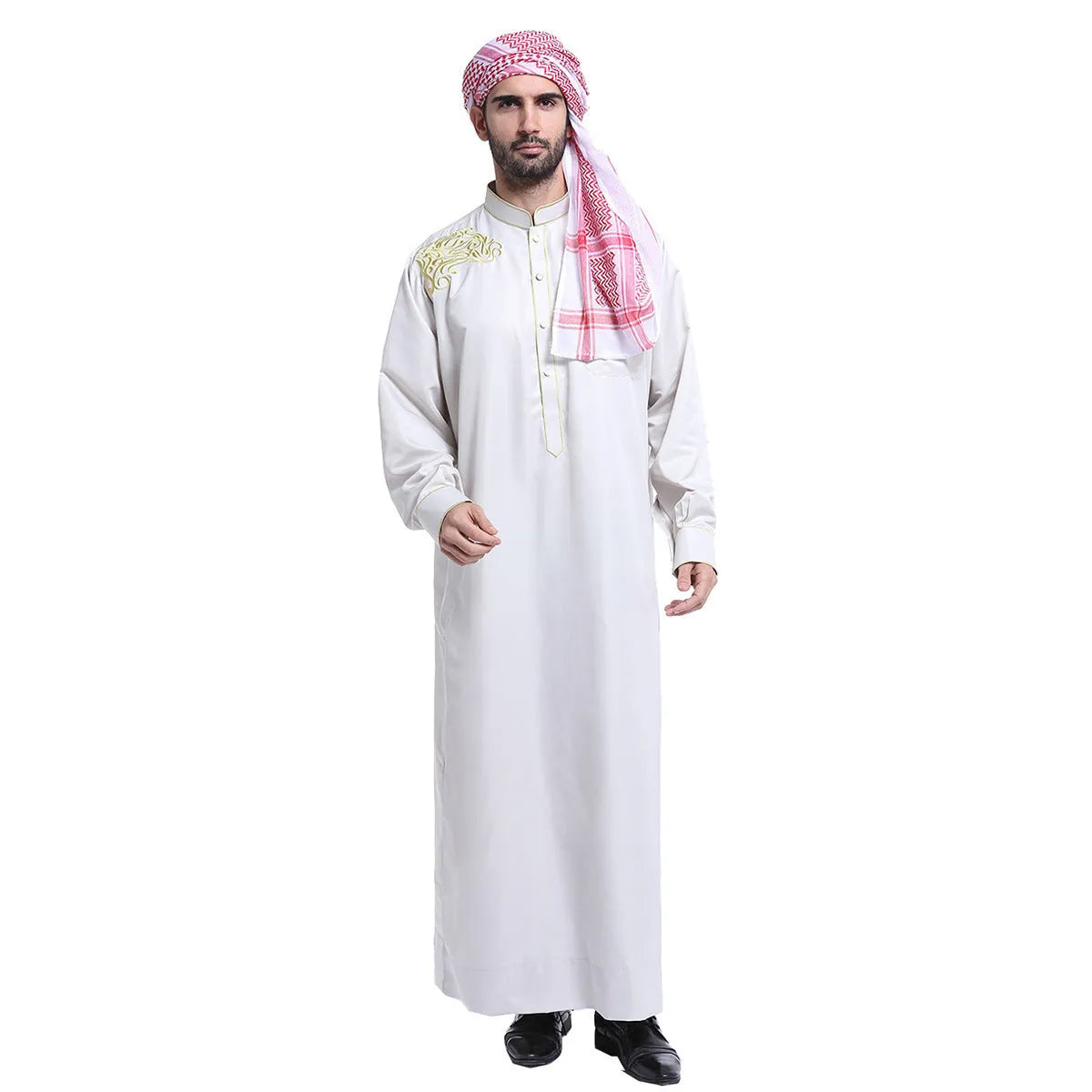 Men's Middle Eastern Arab robe in cotton-blend fabric, available in five colours and sizes S to XXXL