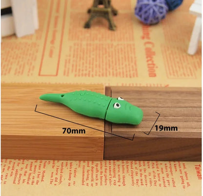 Green creative anime USB flash drive with PVC shell and USB 2.0 interface.