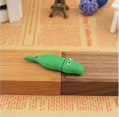 Green creative anime USB flash drive with PVC shell and USB 2.0 interface.