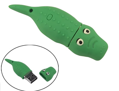 Green creative anime USB flash drive with PVC shell and USB 2.0 interface.