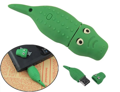 Green creative anime USB flash drive with PVC shell and USB 2.0 interface.