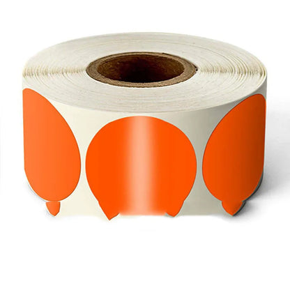 Colour marker sticker roll paper showing round stickers in nine different colours on roll format