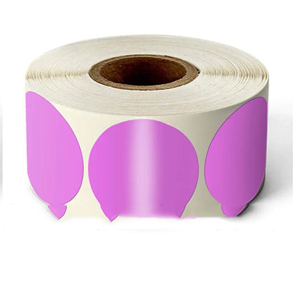Colour marker sticker roll paper showing round stickers in nine different colours on roll format