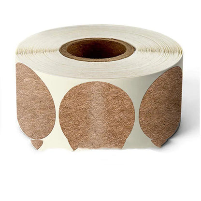 Colour marker sticker roll paper showing round stickers in nine different colours on roll format