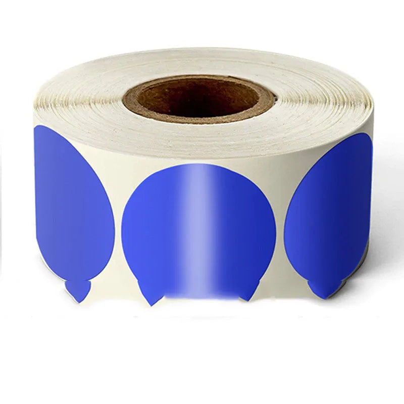 Colour marker sticker roll paper round stickers for graffiti writing, envelope sealing and labelling in nine colours including kraft paper - 500 sheets per roll with self-adhesive backing for easy application