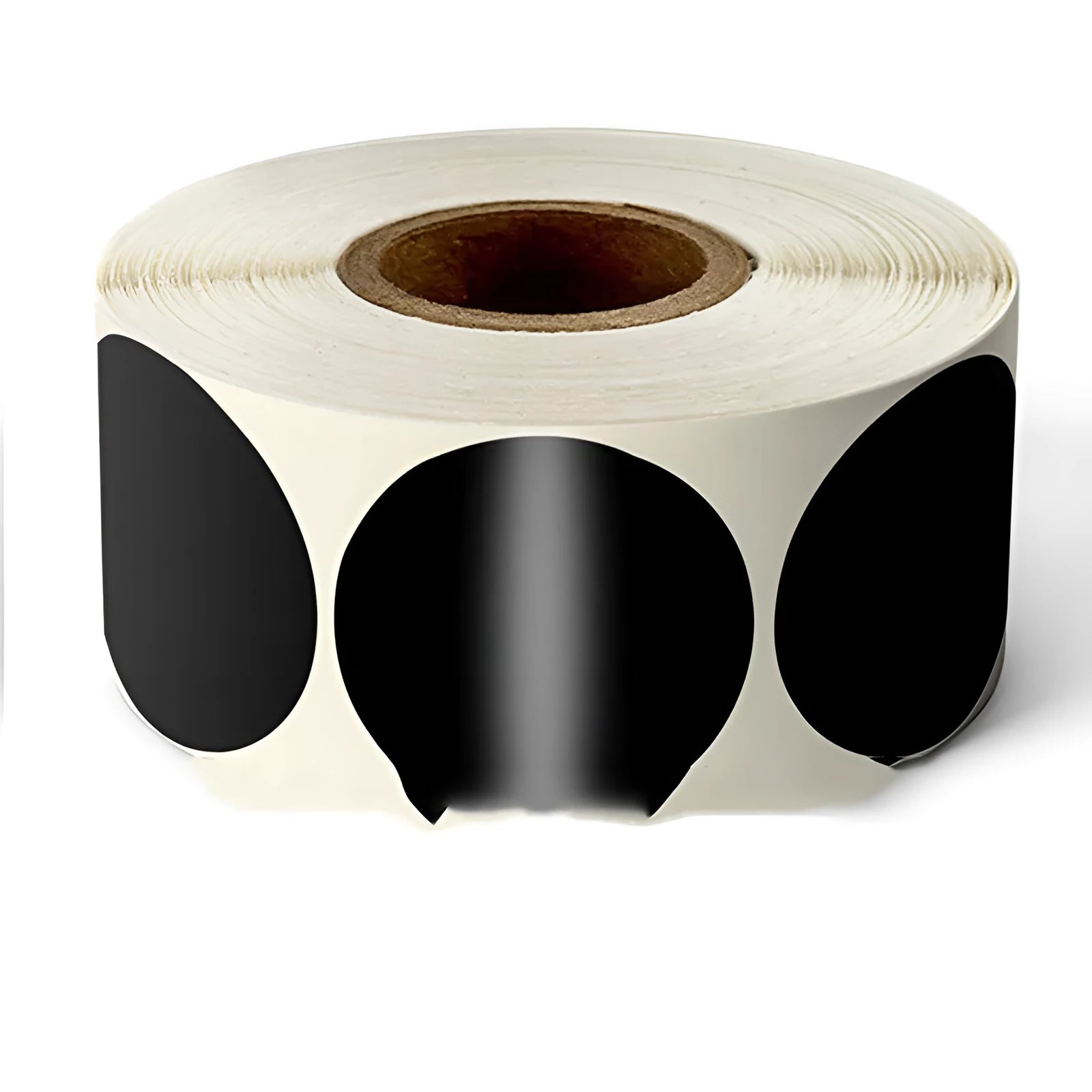 Colour marker sticker roll paper showing round stickers in nine different colours on roll format