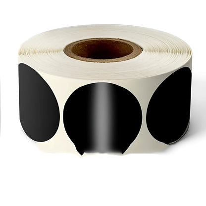 Colour marker sticker roll paper showing round stickers in nine different colours on roll format