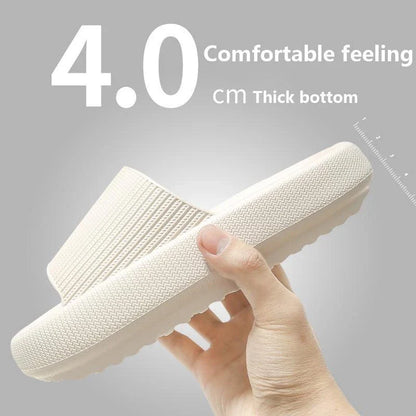 Cozy slip-on slippers in various colors for men and women, featuring soft fabric upper and non-slip EVA soles