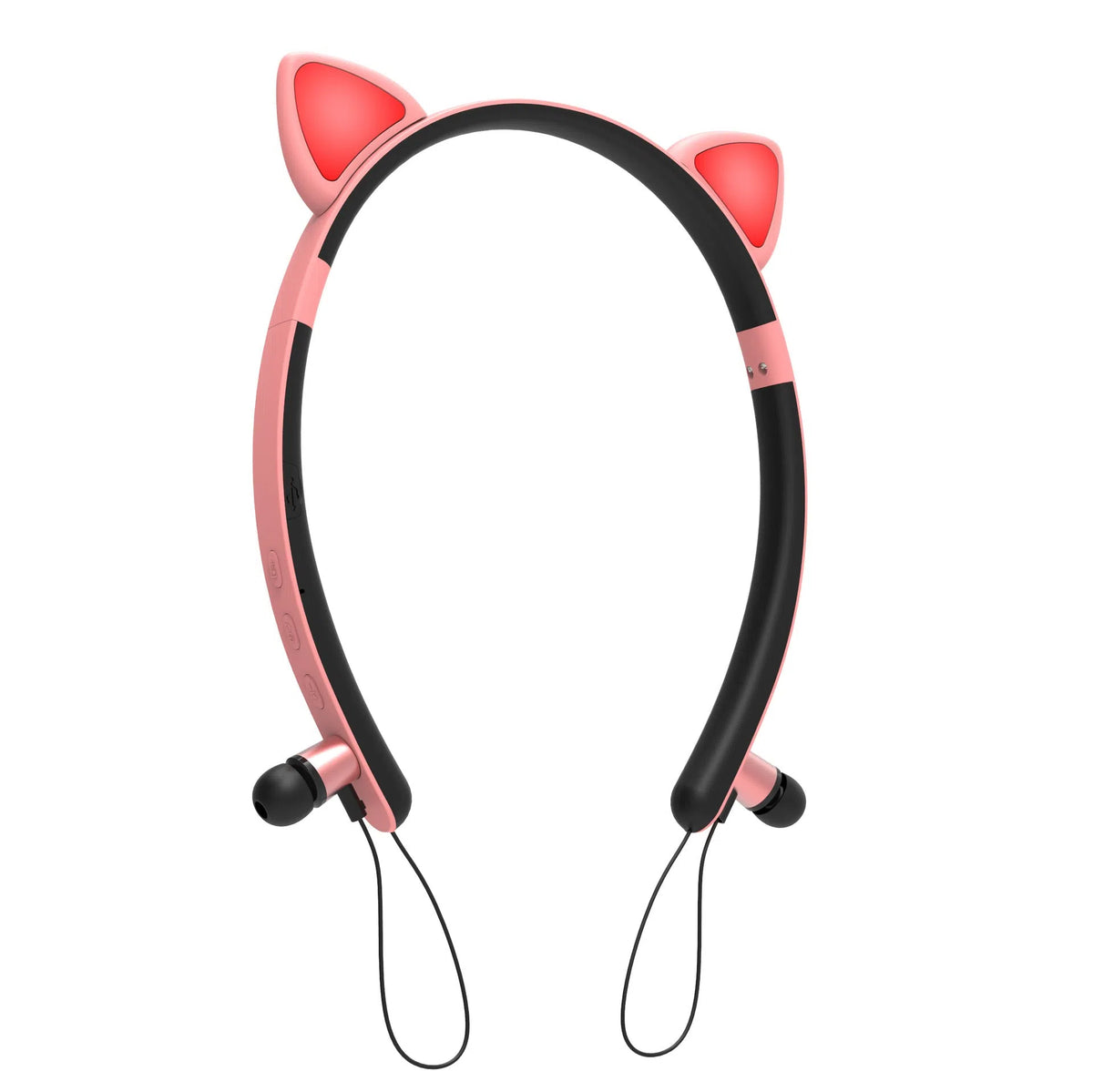 LED glowing cat ear Bluetooth headphones with microphone, detachable earmuffs, 17.5 x 2 x 20 cm headband, purple yellow blue pink