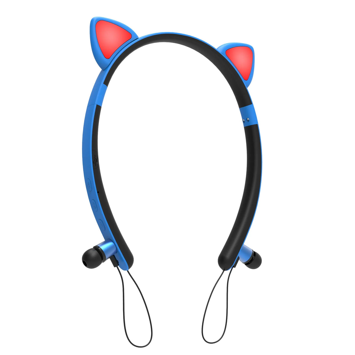 LED glowing cat ear Bluetooth headphones with microphone, detachable earmuffs, 17.5 x 2 x 20 cm headband, purple yellow blue pink