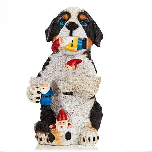 Unique Cats Eat Dwarfs resin garden ornament for outdoor decoration