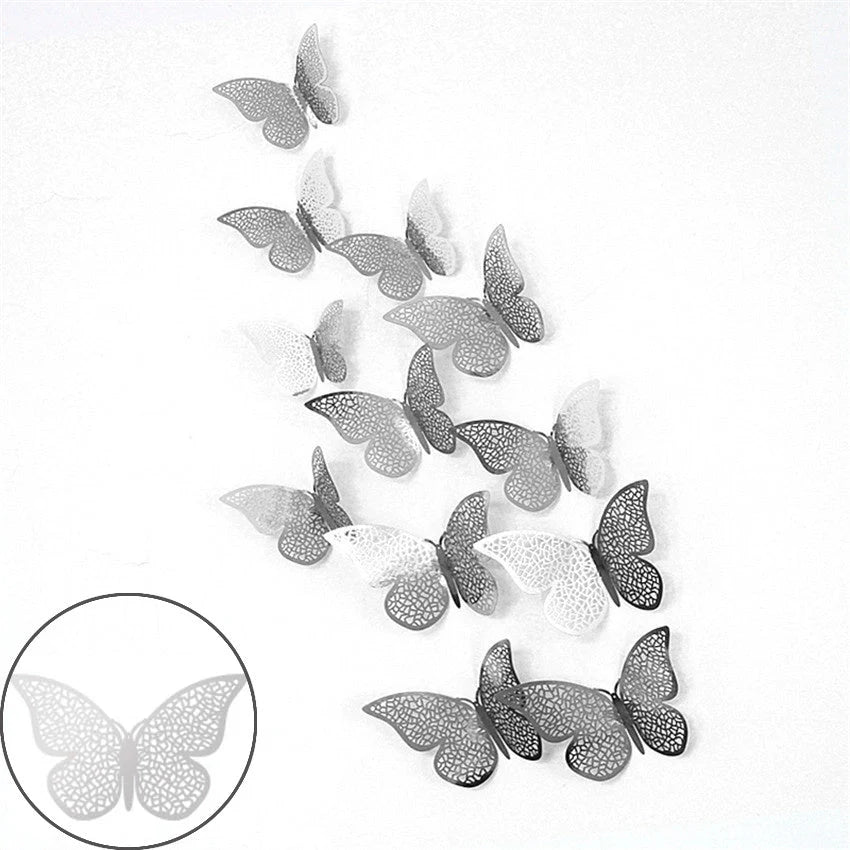3D Hollow Butterflies Mirror Wall Stickers for Kids Rooms and Home Decor