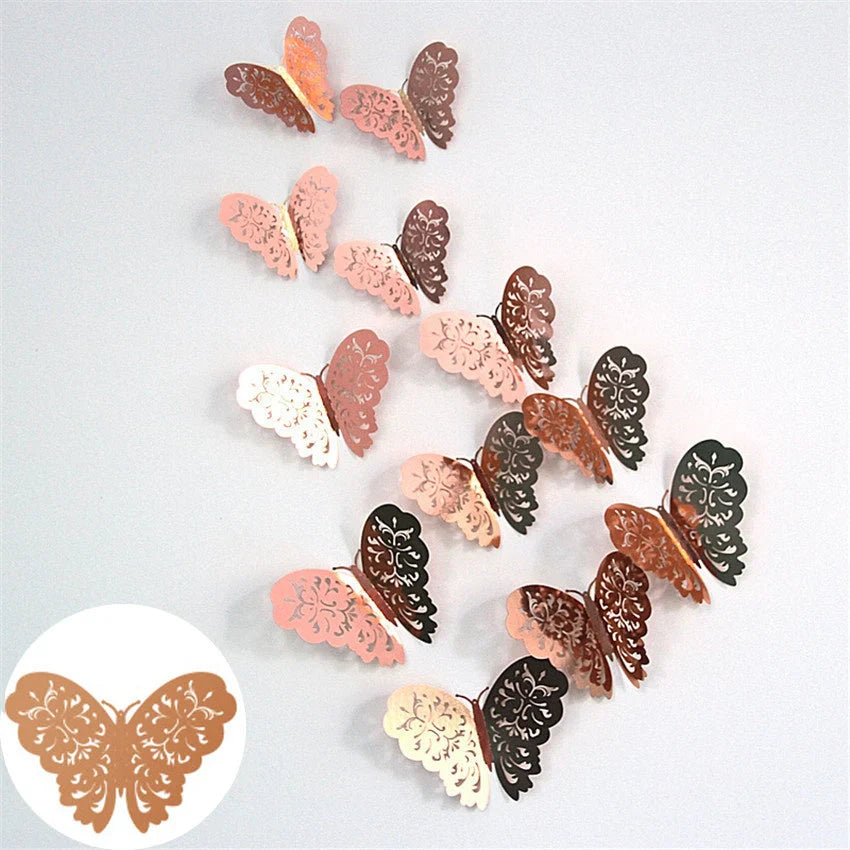 3D Hollow Butterflies Mirror Wall Stickers for Kids Rooms and Home Decor