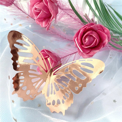 3D Hollow Butterflies Mirror Wall Stickers for Kids Rooms and Home Decor