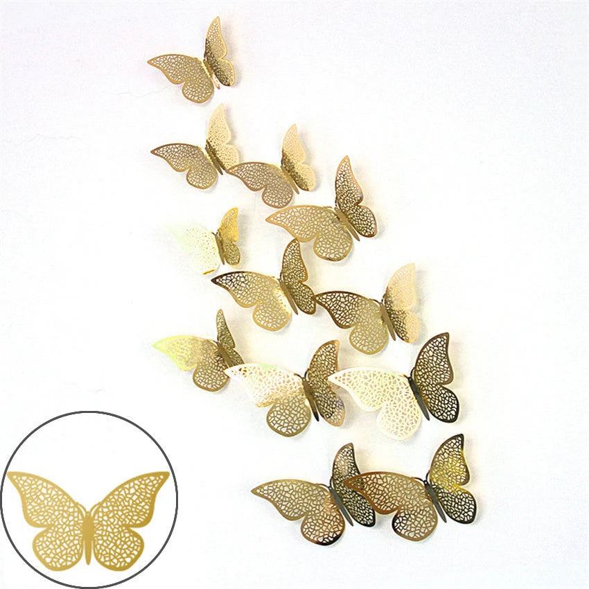 3D Hollow Butterflies Mirror Wall Stickers for Kids Rooms and Home Decor
