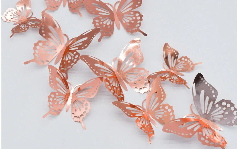 3D Hollow Butterflies Mirror Wall Stickers for Kids Rooms and Home Decor