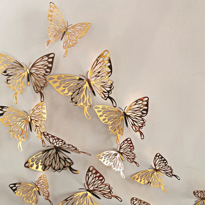 3D Hollow Butterflies Mirror Wall Stickers for Kids Rooms and Home Decor