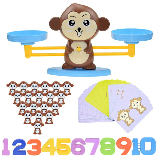 Engaging early math learning toys with colorful digital characters, including monkeys, penguins, and other animals, designed to teach preschoolers essential numeracy skills through interactive play.