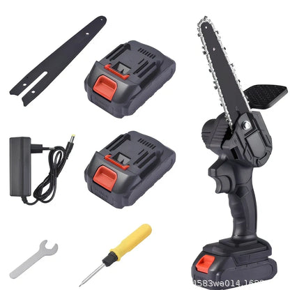6-inch cordless electric chain saw with lithium battery and 1000W motor for garden cutting
