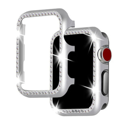 Apple Watch aluminium alloy protective case with diamond accents in multiple colour options