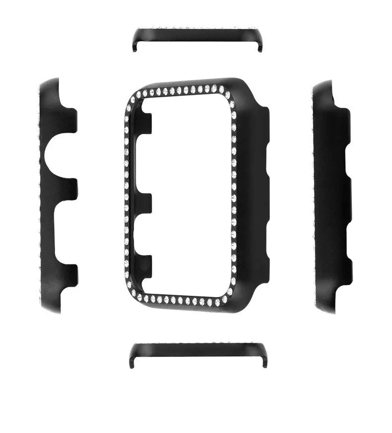 Apple Watch aluminium alloy protective case with diamond accents in multiple colour options