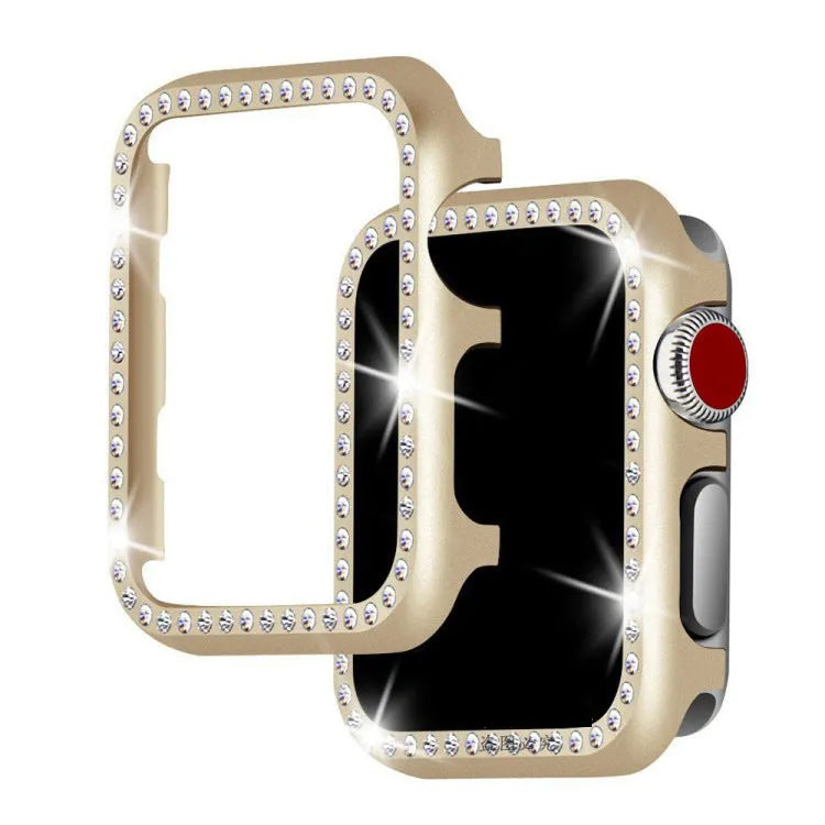Apple Watch aluminium alloy protective case with diamond accents in multiple colour options