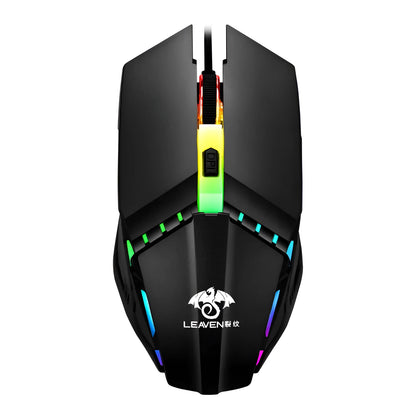 USB wired gaming mouse with RGB, 4000 DPI sensor, 7 buttons, four-way wheel, 1.5m cable, black or pink or white