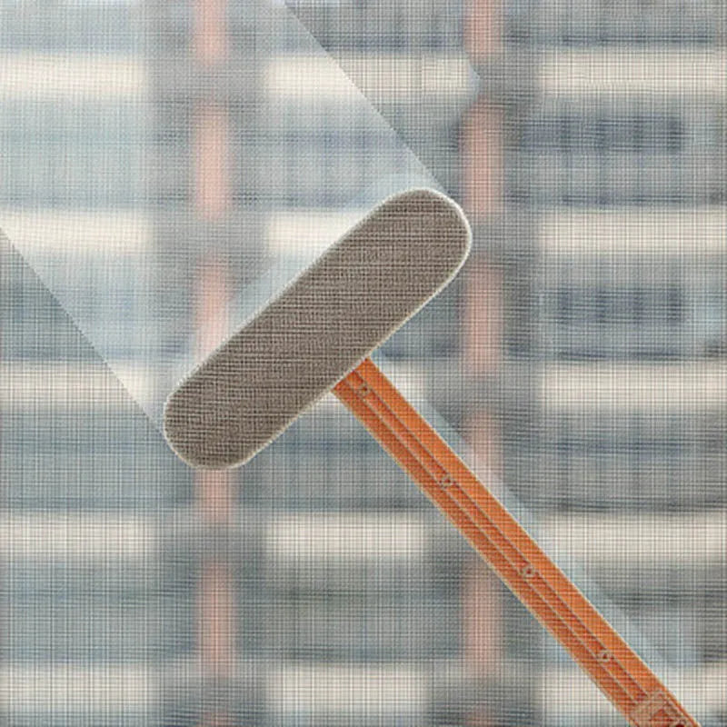 Long white plastic window cleaning brush with a double-sided wipe head on a 52cm handle.