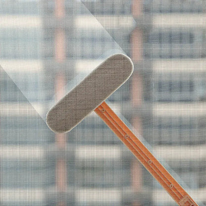 Long white plastic window cleaning brush with a double-sided wipe head on a 52cm handle.
