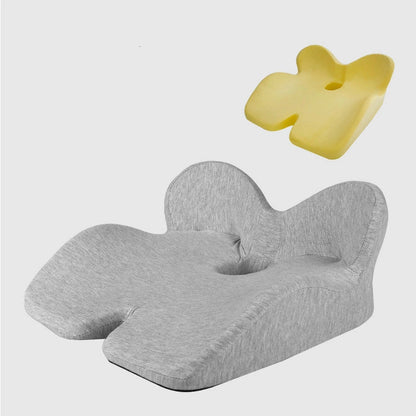 Non-slip memory foam seat cushion with posture correction and hollow out design