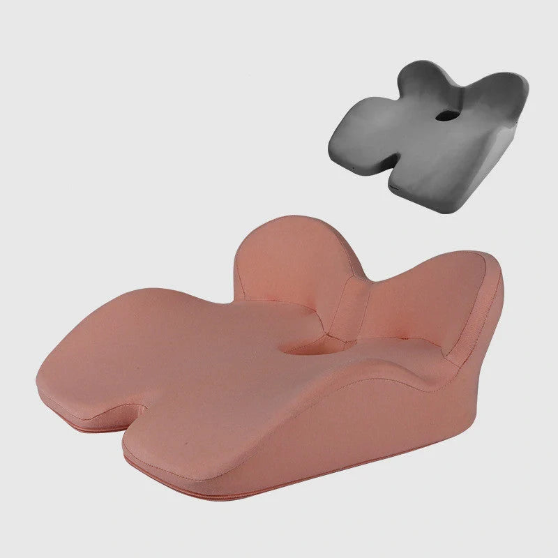 Non-slip memory foam seat cushion with posture correction and hollow out design